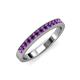 3 - Janice 2.00 mm Round Amethyst 13 Stone Wedding Band 