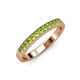 3 - Janice 2.00 mm Round Peridot 13 Stone Wedding Band 