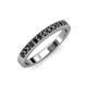 3 - Janice 2.00 mm Round Black Diamond 13 Stone Wedding Band 