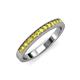 3 - Janice 2.00 mm Round Yellow Sapphire 13 Stone Wedding Band 