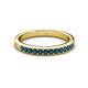 2 - Janice 2.00 mm Round Blue Diamond 13 Stone Wedding Band 