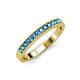 3 - Janice 2.00 mm Round London Blue Topaz 13 Stone Wedding Band 