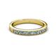 2 - Janice 2.00 mm Round Aquamarine and Diamond 13 Stone Wedding Band 