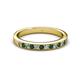 2 - Janice 2.00 mm Round Emerald and Diamond 13 Stone Wedding Band 