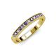 3 - Janice 2.00 mm Iolite and Lab Grown Diamond 13 Stone Wedding Band 