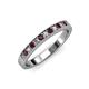 3 - Janice 2.00 mm Red Garnet and Lab Grown Diamond 13 Stone Wedding Band 
