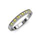 3 - Janice 2.00 mm Yellow Sapphire and Lab Grown Diamond 13 Stone Wedding Band 