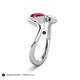 5 - Nerida 1.73 ctw Cushion Shape Created Ruby and Princess Shape Created Pink Sapphire Women Toi Et Moi Wave Engagement Ring 