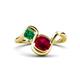 1 - Nerida 1.60 ctw Cushion Shape Created Ruby and Princess Shape Created Emerald Women Toi Et Moi Wave Engagement Ring 