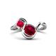 1 - Nerida 1.60 ctw Cushion & Princess Shape Created Ruby Women Toi Et Moi Wave Engagement Ring 
