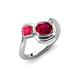 4 - Nerida 1.60 ctw Cushion & Princess Shape Created Ruby Women Toi Et Moi Wave Engagement Ring 