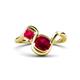 1 - Nerida 1.60 ctw Cushion & Princess Shape Created Ruby Women Toi Et Moi Wave Engagement Ring 