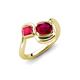 4 - Nerida 1.60 ctw Cushion & Princess Shape Created Ruby Women Toi Et Moi Wave Engagement Ring 
