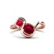 1 - Nerida 1.60 ctw Cushion & Princess Shape Created Ruby Women Toi Et Moi Wave Engagement Ring 