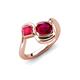 4 - Nerida 1.60 ctw Cushion & Princess Shape Created Ruby Women Toi Et Moi Wave Engagement Ring 