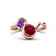 1 - Nerida 1.60 ctw Cushion Shape Created Ruby and Princess Shape Amethyst Women Toi Et Moi Wave Engagement Ring 