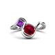 1 - Nerida 1.60 ctw Cushion Shape Created Ruby and Princess Shape Amethyst Women Toi Et Moi Wave Engagement Ring 