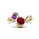 1 - Nerida 1.60 ctw Cushion Shape Created Ruby and Princess Shape Amethyst Women Toi Et Moi Wave Engagement Ring 