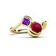 3 - Nerida 1.60 ctw Cushion Shape Created Ruby and Princess Shape Amethyst Women Toi Et Moi Wave Engagement Ring 