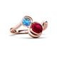3 - Nerida 1.63 ctw Cushion Shape Created Ruby and Princess Shape Blue Topaz Women Toi Et Moi Wave Engagement Ring 