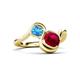3 - Nerida 1.63 ctw Cushion Shape Created Ruby and Princess Shape Blue Topaz Women Toi Et Moi Wave Engagement Ring 