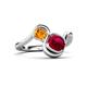 3 - Nerida 1.60 ctw Cushion Shape Created Ruby and Princess Shape Citrine Women Toi Et Moi Wave Engagement Ring 