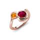 4 - Nerida 1.60 ctw Cushion Shape Created Ruby and Princess Shape Citrine Women Toi Et Moi Wave Engagement Ring 