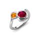 4 - Nerida 1.60 ctw Cushion Shape Created Ruby and Princess Shape Citrine Women Toi Et Moi Wave Engagement Ring 