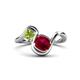 1 - Nerida 1.63 ctw Cushion Shape Created Ruby and Princess Shape Peridot Women Toi Et Moi Wave Engagement Ring 