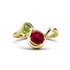 1 - Nerida 1.63 ctw Cushion Shape Created Ruby and Princess Shape Peridot Women Toi Et Moi Wave Engagement Ring 