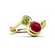 3 - Nerida 1.63 ctw Cushion Shape Created Ruby and Princess Shape Peridot Women Toi Et Moi Wave Engagement Ring 