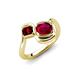 4 - Nerida 1.63 ctw Cushion Shape Created Ruby and Princess Shape Red Garnet Women Toi Et Moi Wave Engagement Ring 
