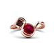 1 - Nerida 1.63 ctw Cushion Shape Created Ruby and Princess Shape Red Garnet Women Toi Et Moi Wave Engagement Ring 