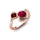 4 - Nerida 1.63 ctw Cushion Shape Created Ruby and Princess Shape Red Garnet Women Toi Et Moi Wave Engagement Ring 