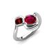4 - Nerida 1.63 ctw Cushion Shape Created Ruby and Princess Shape Red Garnet Women Toi Et Moi Wave Engagement Ring 