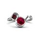 1 - Nerida 1.63 ctw Cushion Shape Created Ruby and Princess Shape Red Garnet Women Toi Et Moi Wave Engagement Ring 