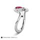 5 - Nerida 1.63 ctw Cushion Shape Created Ruby and Princess Shape Red Garnet Women Toi Et Moi Wave Engagement Ring 