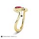 5 - Nerida 1.63 ctw Cushion Shape Created Ruby and Princess Shape Rhodolite Garnet Women Toi Et Moi Wave Engagement Ring 