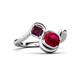 3 - Nerida 1.63 ctw Cushion Shape Created Ruby and Princess Shape Rhodolite Garnet Women Toi Et Moi Wave Engagement Ring 