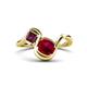 1 - Nerida 1.63 ctw Cushion Shape Created Ruby and Princess Shape Rhodolite Garnet Women Toi Et Moi Wave Engagement Ring 