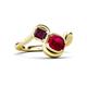 3 - Nerida 1.63 ctw Cushion Shape Created Ruby and Princess Shape Rhodolite Garnet Women Toi Et Moi Wave Engagement Ring 