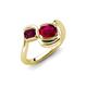 4 - Nerida 1.63 ctw Cushion Shape Created Ruby and Princess Shape Rhodolite Garnet Women Toi Et Moi Wave Engagement Ring 