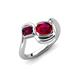 4 - Nerida 1.63 ctw Cushion Shape Created Ruby and Princess Shape Rhodolite Garnet Women Toi Et Moi Wave Engagement Ring 
