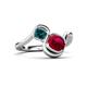 3 - Nerida 1.60 ctw Cushion Shape Created Ruby and Princess Shape London Blue Topaz Women Toi Et Moi Wave Engagement Ring 