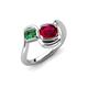 4 - Nerida 1.68 ctw Cushion Shape Created Ruby and Princess Shape Created Alexandrite Women Toi Et Moi Wave Engagement Ring 