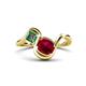 1 - Nerida 1.68 ctw Cushion Shape Created Ruby and Princess Shape Created Alexandrite Women Toi Et Moi Wave Engagement Ring 