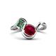 1 - Nerida 1.68 ctw Cushion Shape Created Ruby and Princess Shape Created Alexandrite Women Toi Et Moi Wave Engagement Ring 