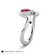 5 - Nerida 1.68 ctw Cushion Shape Created Ruby and Princess Shape Created Alexandrite Women Toi Et Moi Wave Engagement Ring 