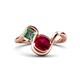 1 - Nerida 1.68 ctw Cushion Shape Created Ruby and Princess Shape Created Alexandrite Women Toi Et Moi Wave Engagement Ring 