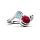 3 - Nerida 1.60 ctw Cushion Shape Created Ruby and Princess Shape Aquamarine Women Toi Et Moi Wave Engagement Ring 
